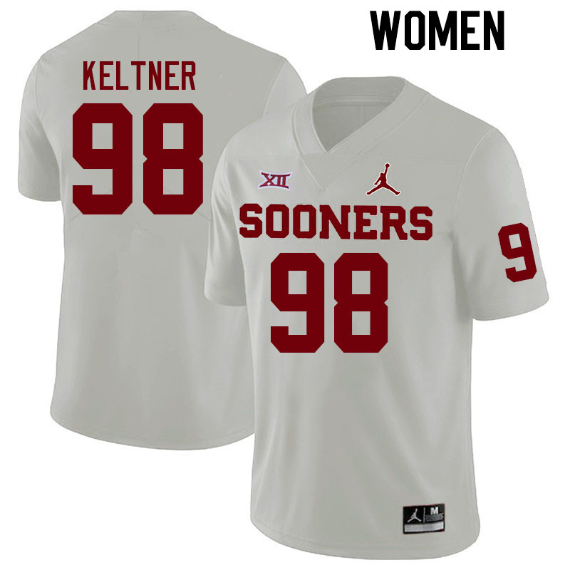 Women #98 Tyler Keltner Oklahoma Sooners College Football Jerseys Stitched-White